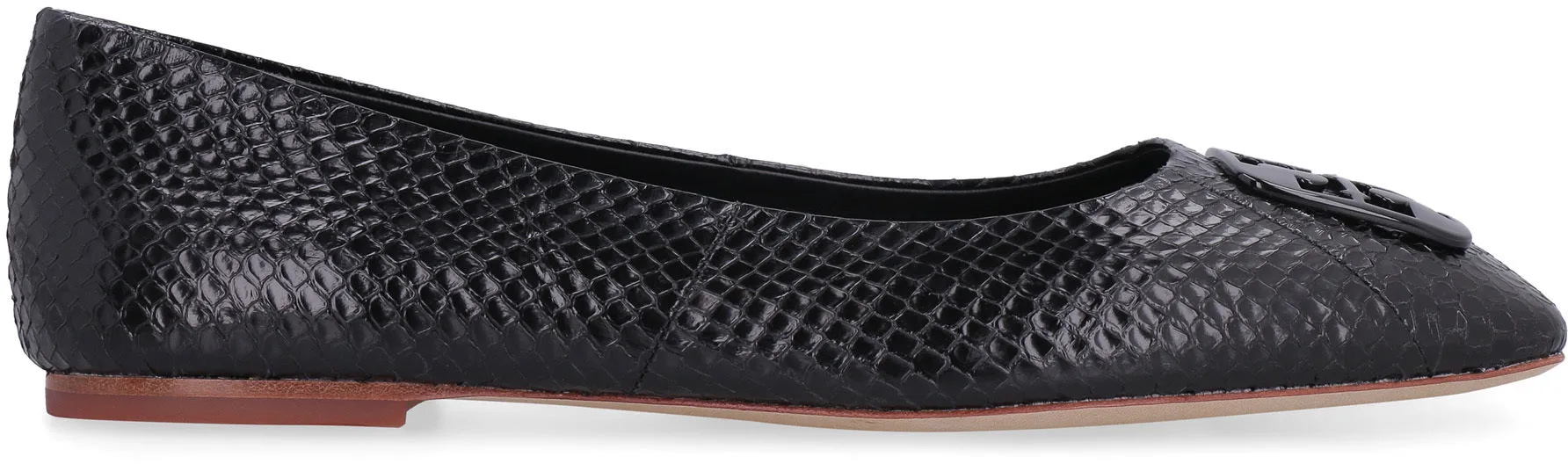Georgia snakeskin leather ballet flats
