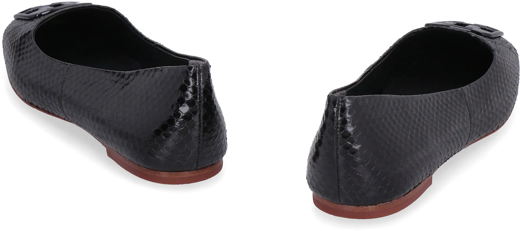 Georgia snakeskin leather ballet flats