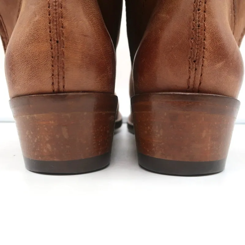 Georgina Goodman Billy Lace-Back Flat Boots Brown Leather Size 38