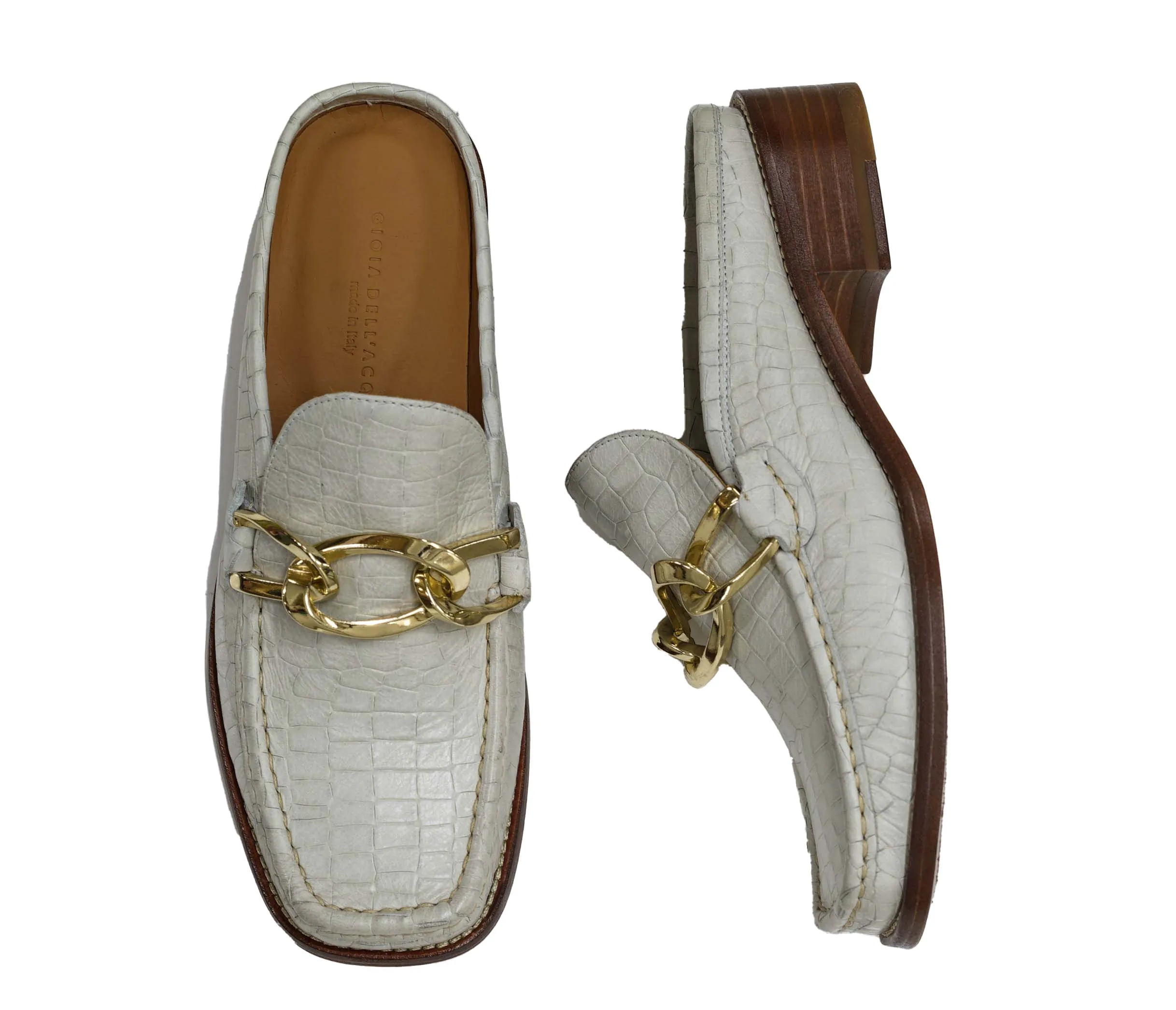 Gioia Dell' Acqua Women's White Chain Mule Matilda