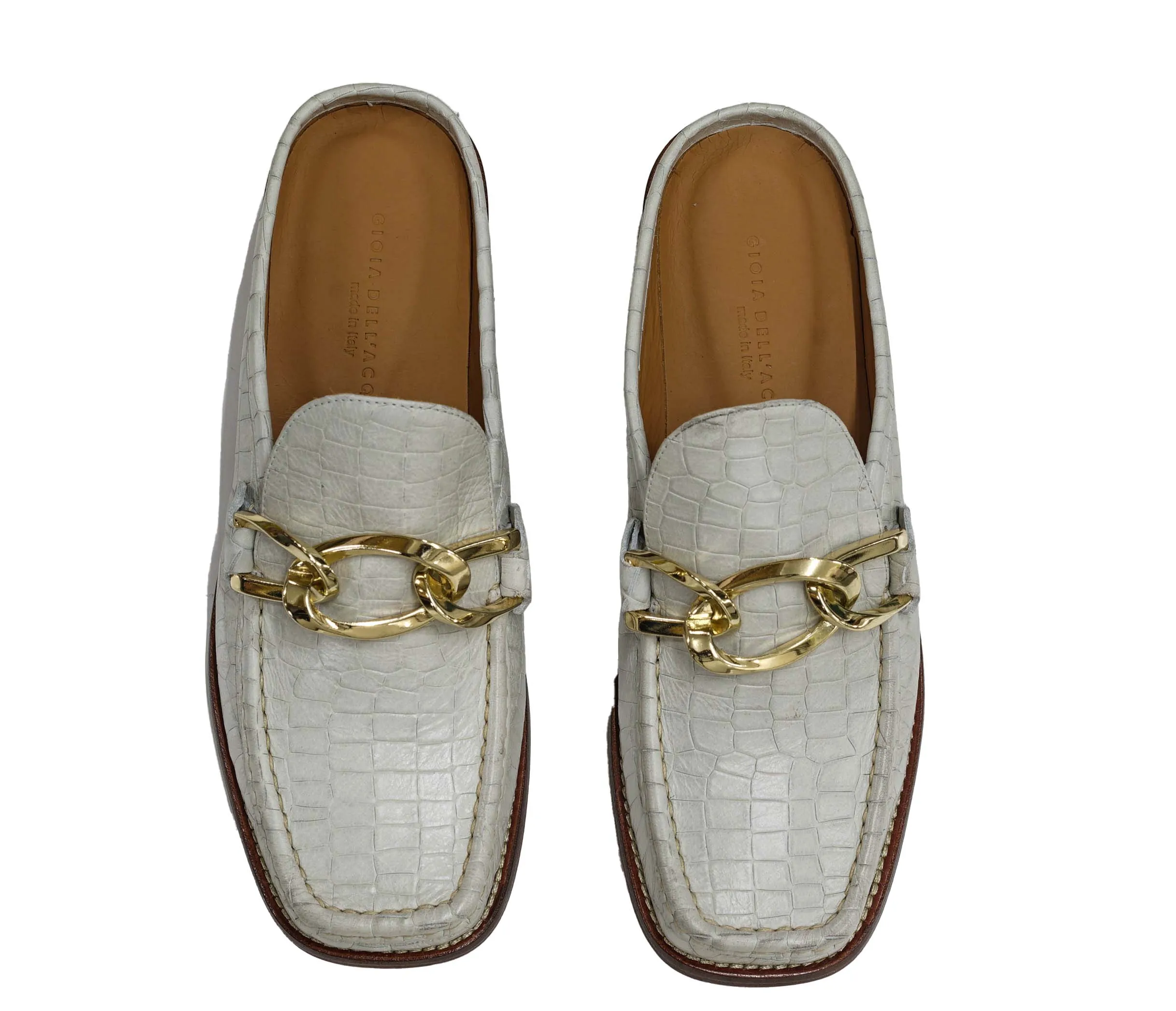 Gioia Dell' Acqua Women's White Chain Mule Matilda