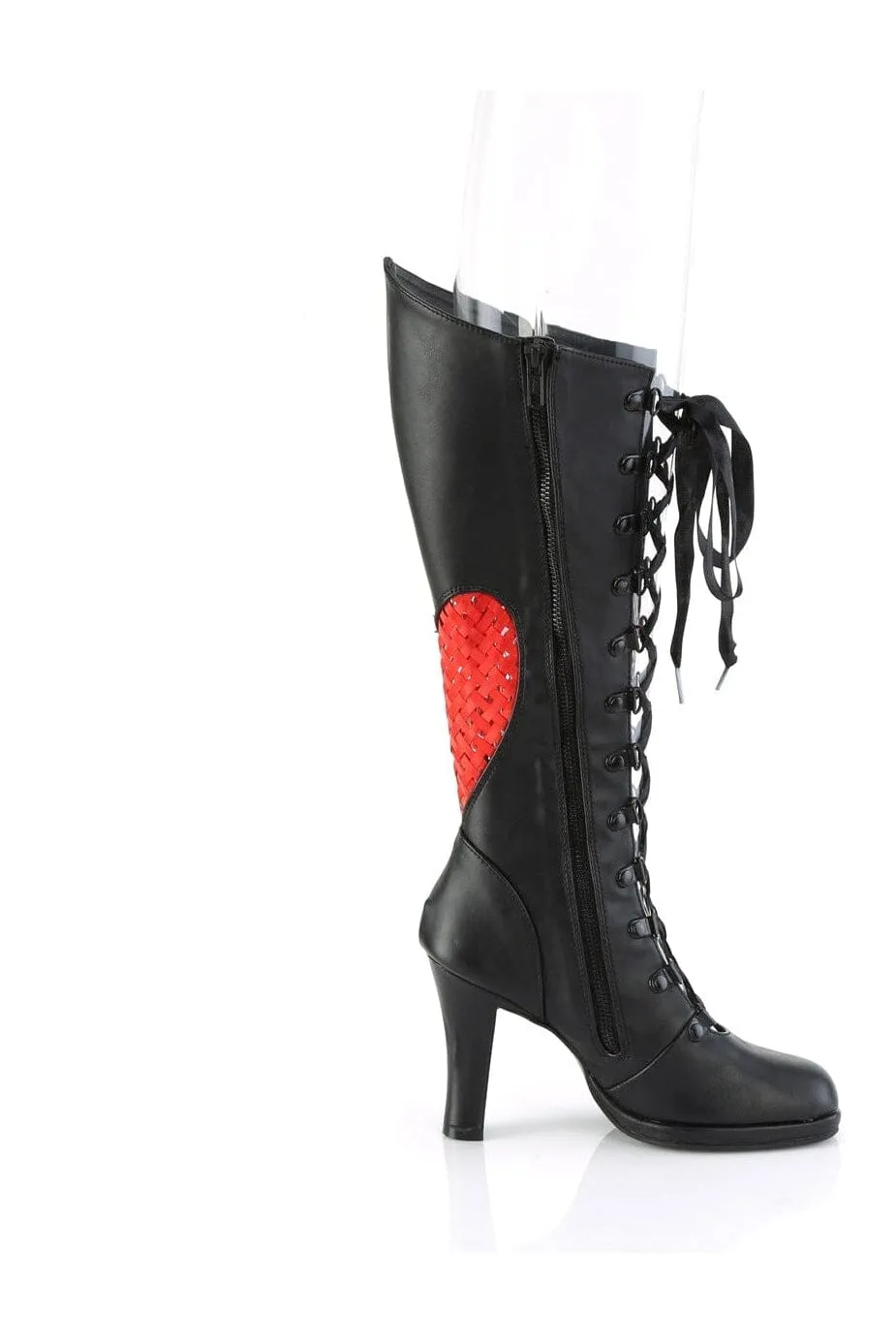 GLAM-243 Black Vegan Leather Knee Boot