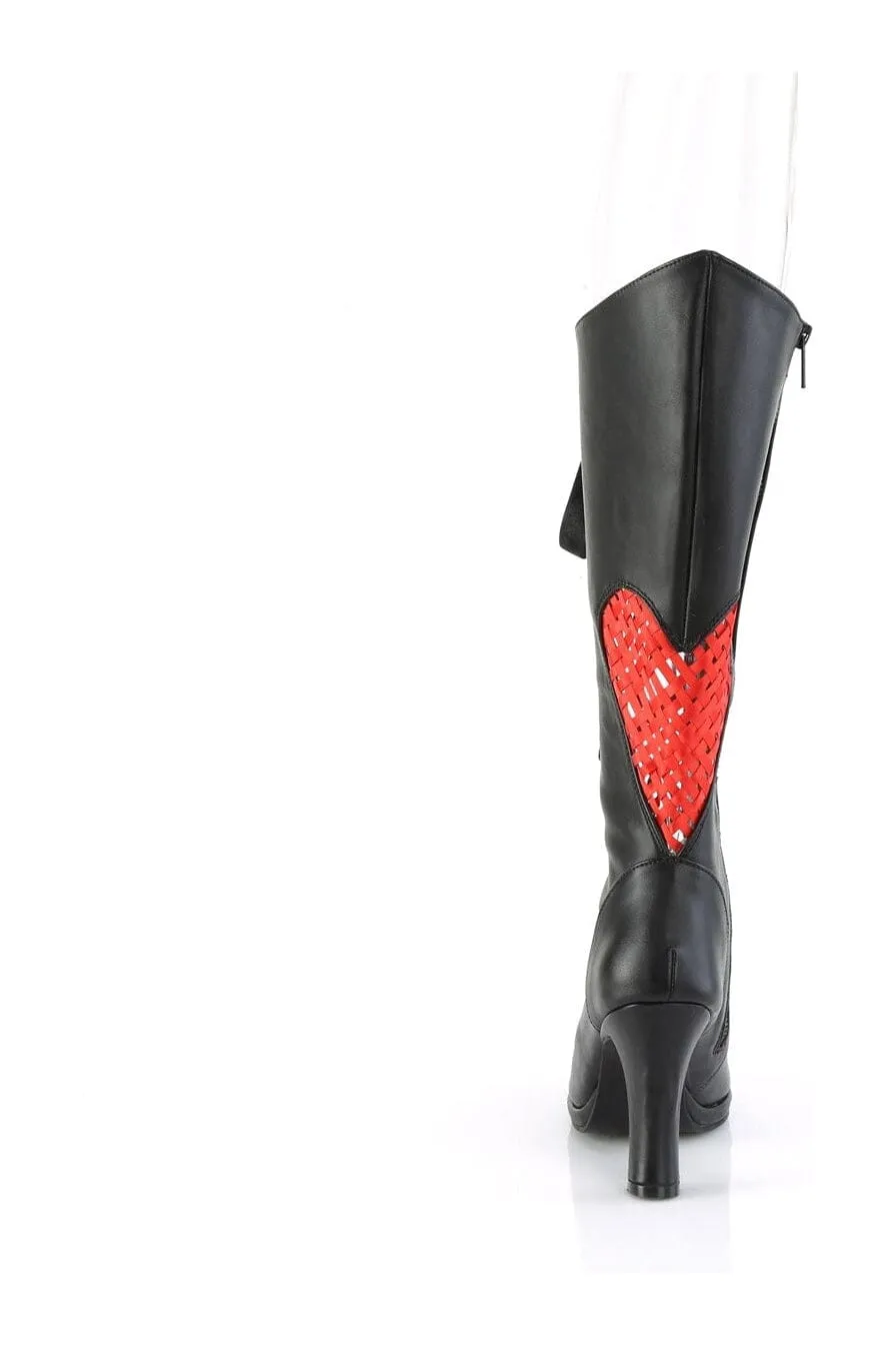GLAM-243 Black Vegan Leather Knee Boot