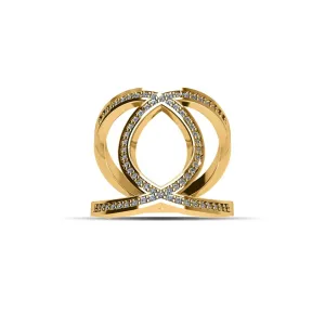 Gold Plated Cubic Zirconia Fashion Ring in Sterling Silver
