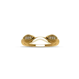 Gold Plated Cubic Zirconia Fashion Stackable Ring in Sterling Silver