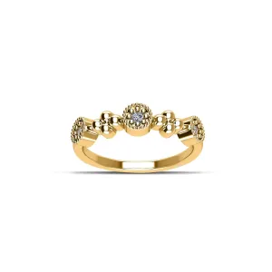Gold Plated Cubic Zirconia Fashion Stackable Ring in Sterling Silver