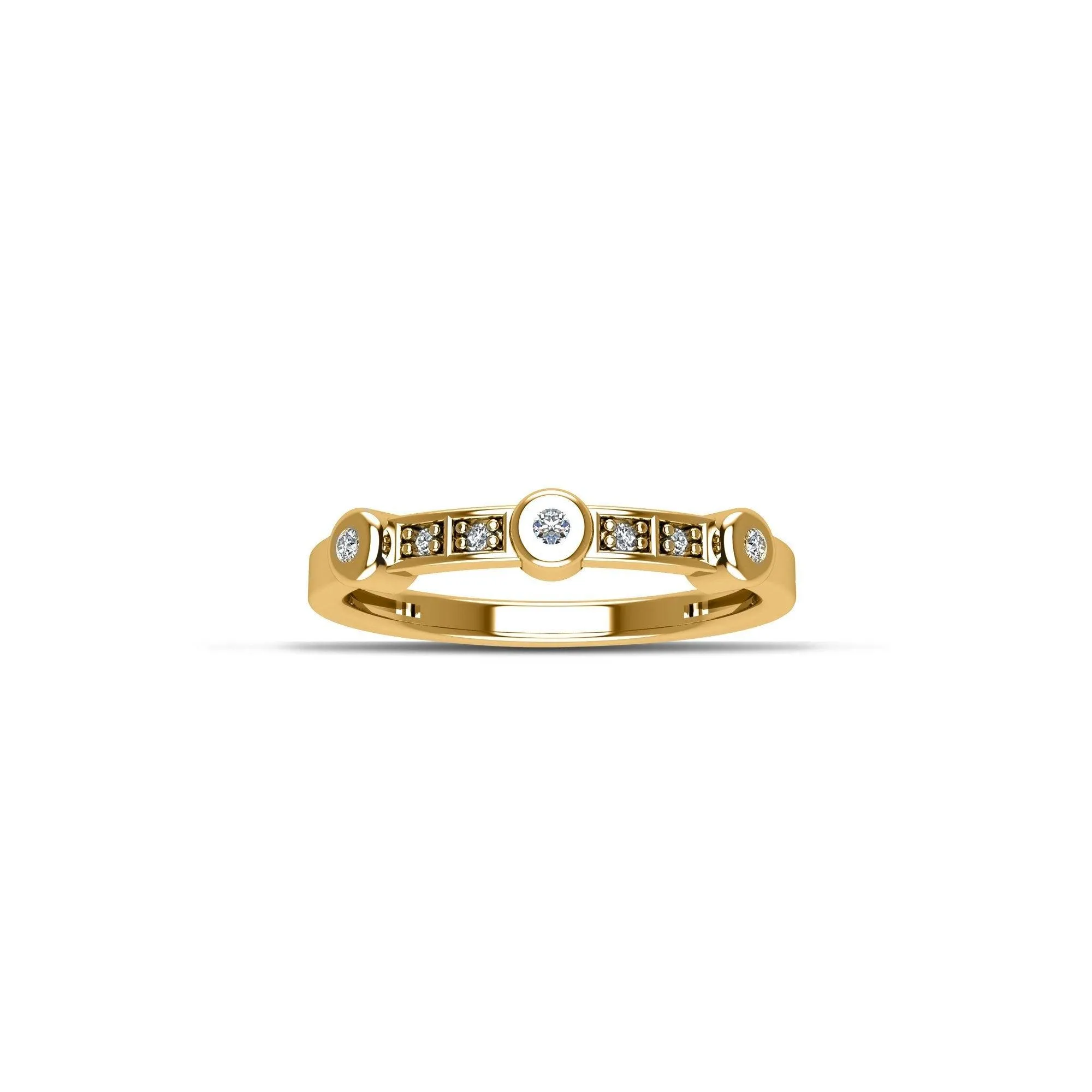 Gold Plated Cubic Zirconia Fashion Stackable Ring in Sterling Silver