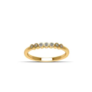 Gold Plated Cubic Zirconia Fashion Stackable Ring in Sterling Silver
