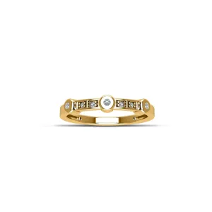 Gold Plated Cubic Zirconia Fashion Stackable Ring in Sterling Silver