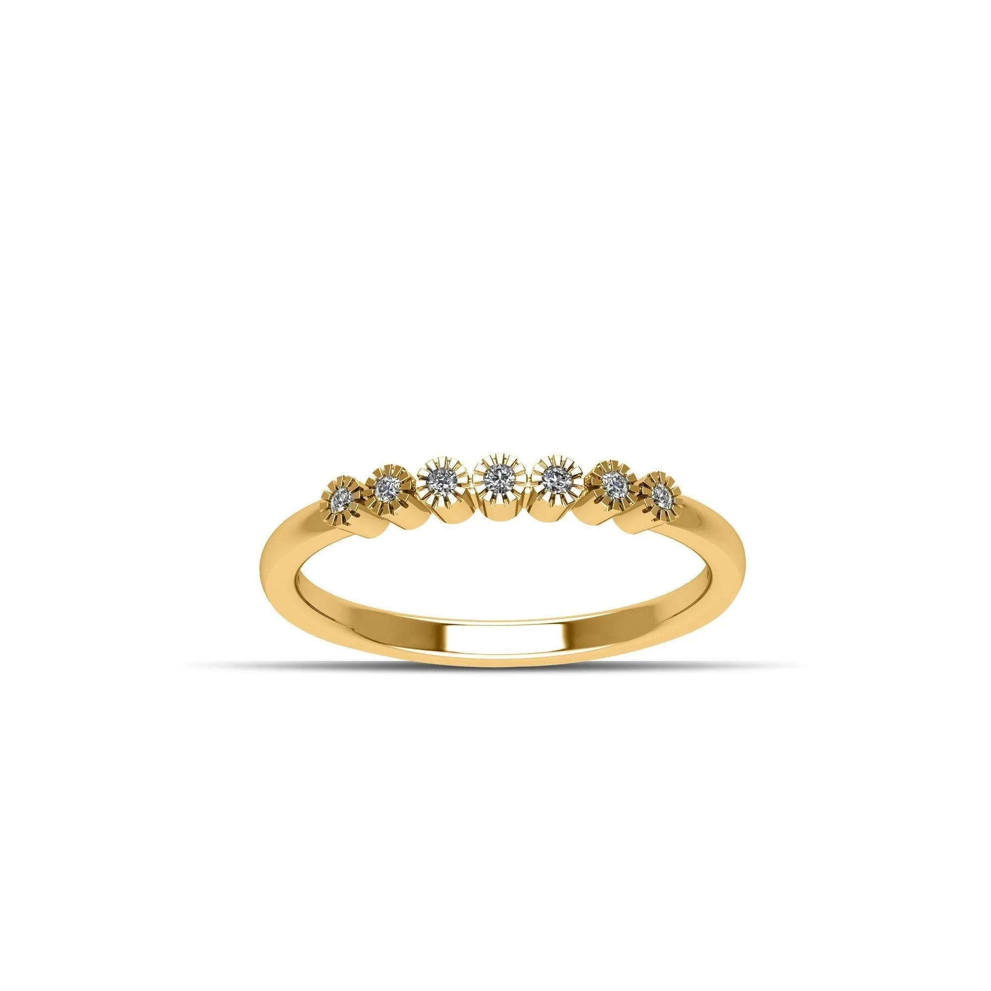 Gold Plated Cubic Zirconia Fashion Stackable Ring in Sterling Silver