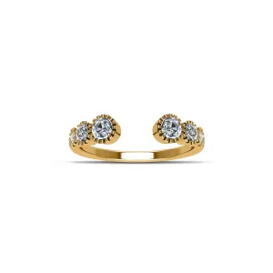 Gold Plated Cubic Zirconia Fashion Stackable Ring in Sterling Silver