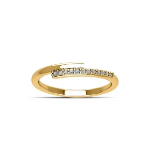 Gold Plated Cubic Zirconia Fashion Stackable Ring in Sterling Silver
