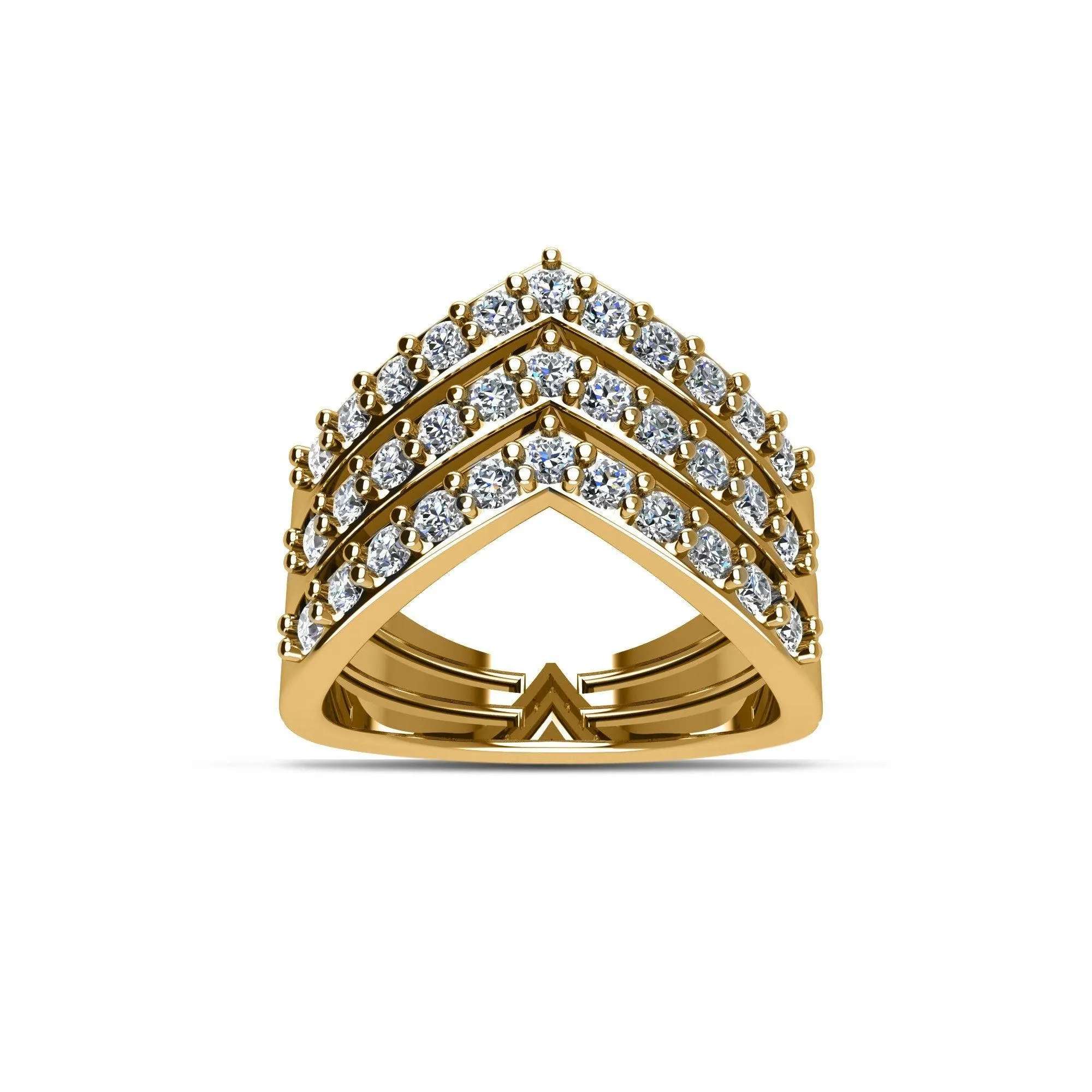 Gold Plated over Sterling Silver CZ Fashion Ring