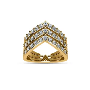 Gold Plated over Sterling Silver CZ Fashion Ring