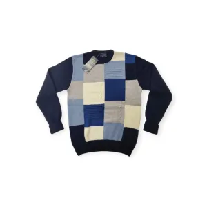 Grant - 52482 Lambwool Colour Block Navy