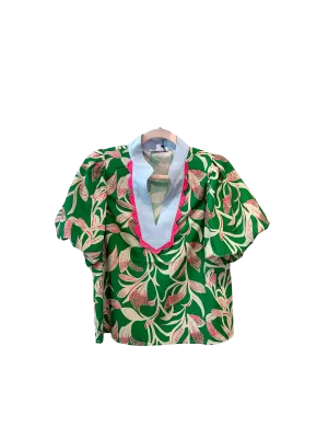 Green Floral Top