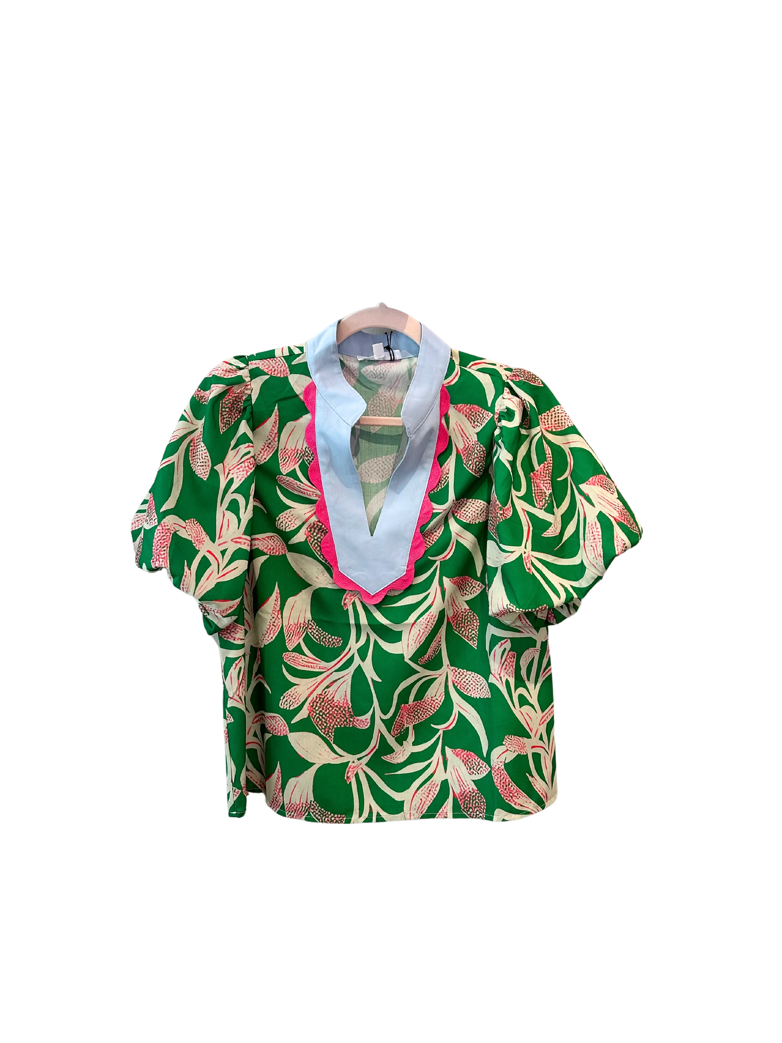 Green Floral Top