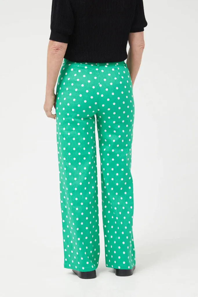 Green Polka Dot Straight Jeans