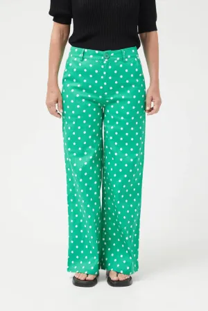 Green Polka Dot Straight Jeans