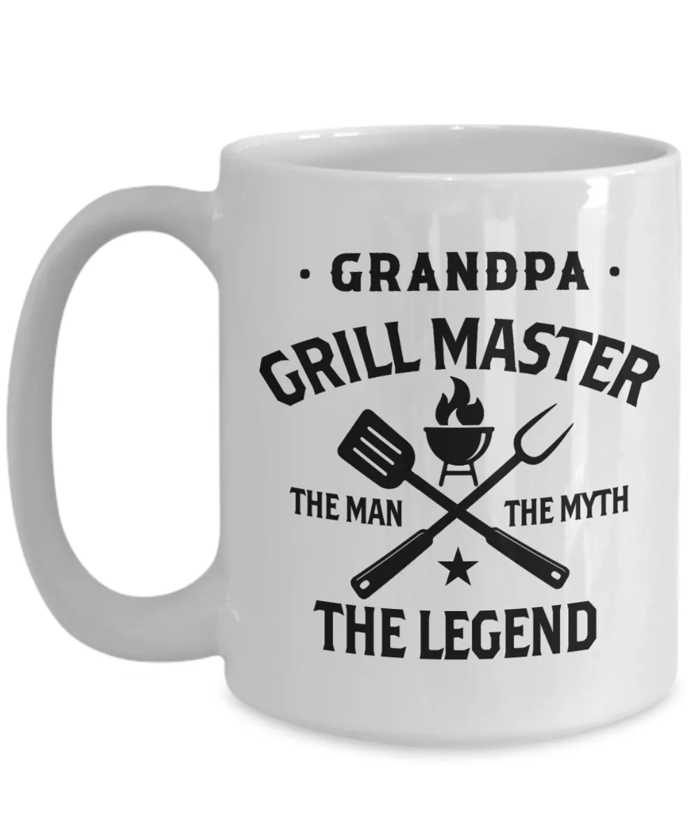 Grilling Gift for Grandpa Grillmaster The Man The Myth The Legend Mug Coffee Cup
