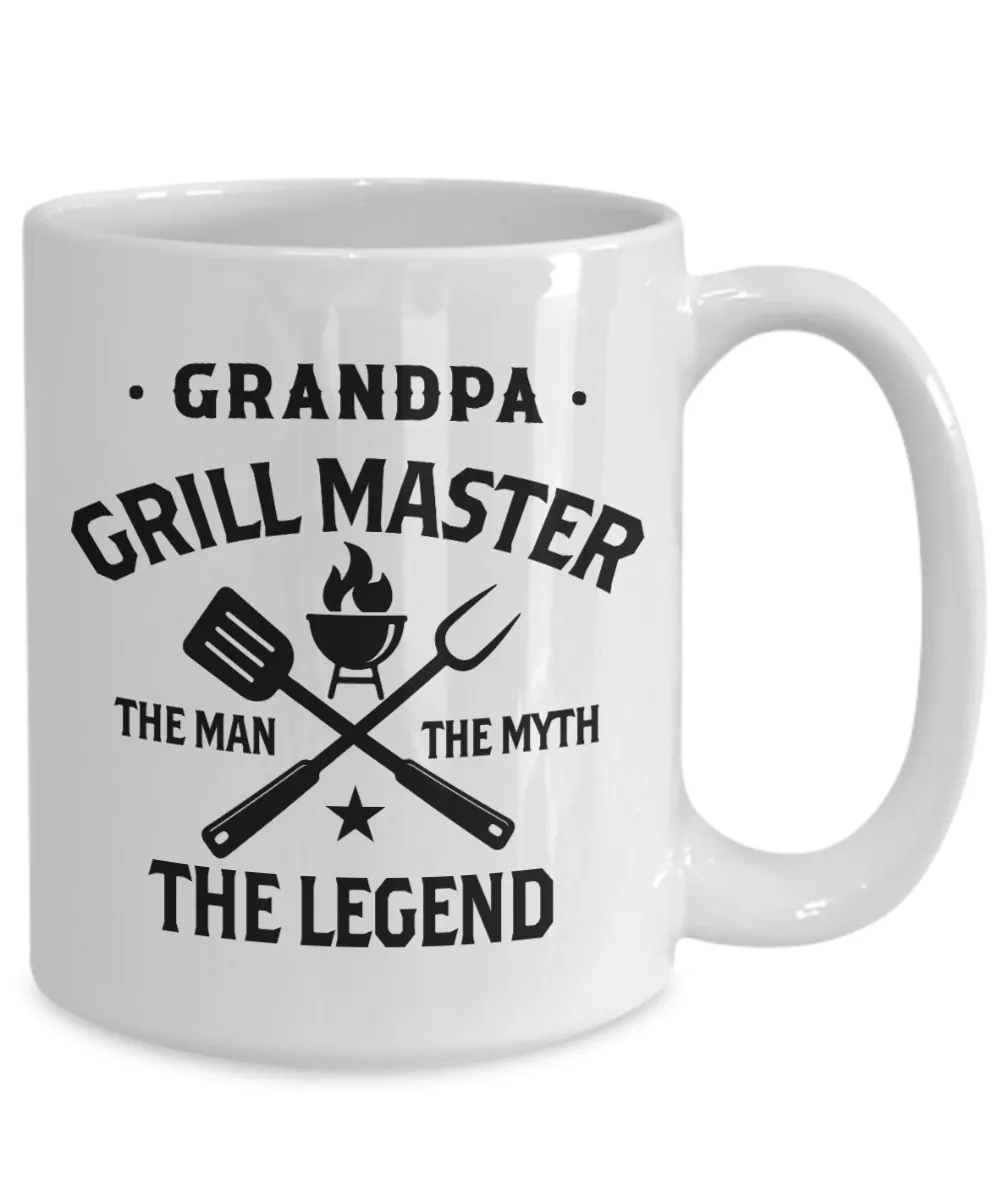 Grilling Gift for Grandpa Grillmaster The Man The Myth The Legend Mug Coffee Cup