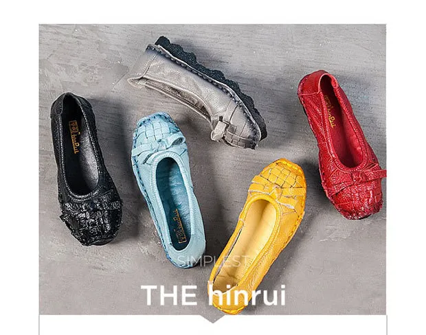 Handmade Genuine Leather Comfortable Women's Shoes Soft Sole Pumps Round Toe