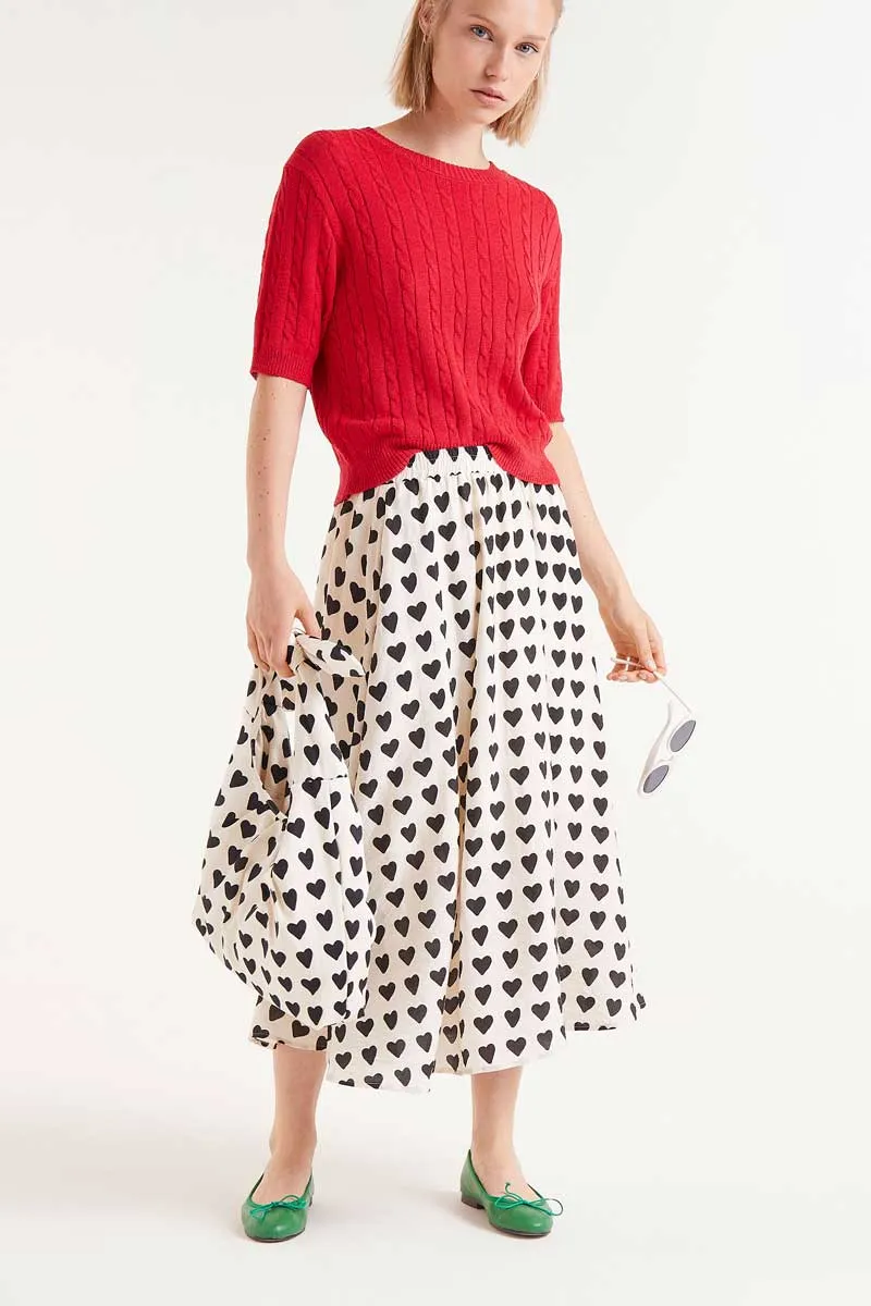 Heart Print Skirt