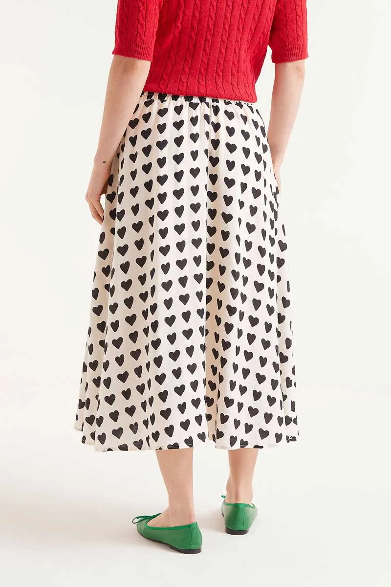 Heart Print Skirt