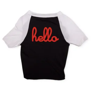 Hello Baseball Style Raglan Dog Top