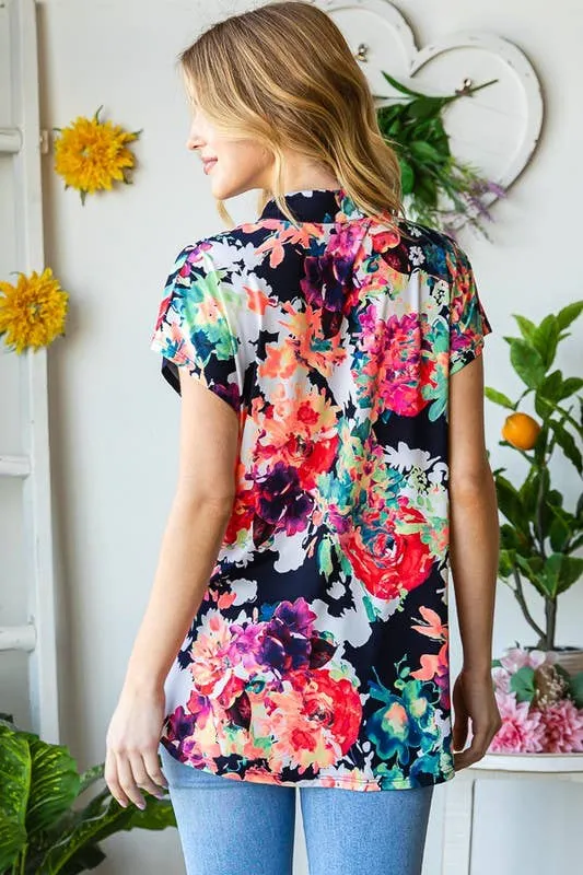Hemish Watercolor Beauty Multi Print Top