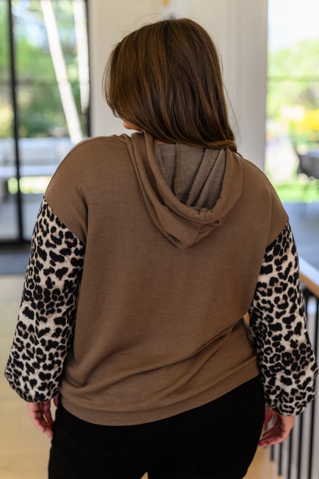 Here & There Leopard Print Hoodie