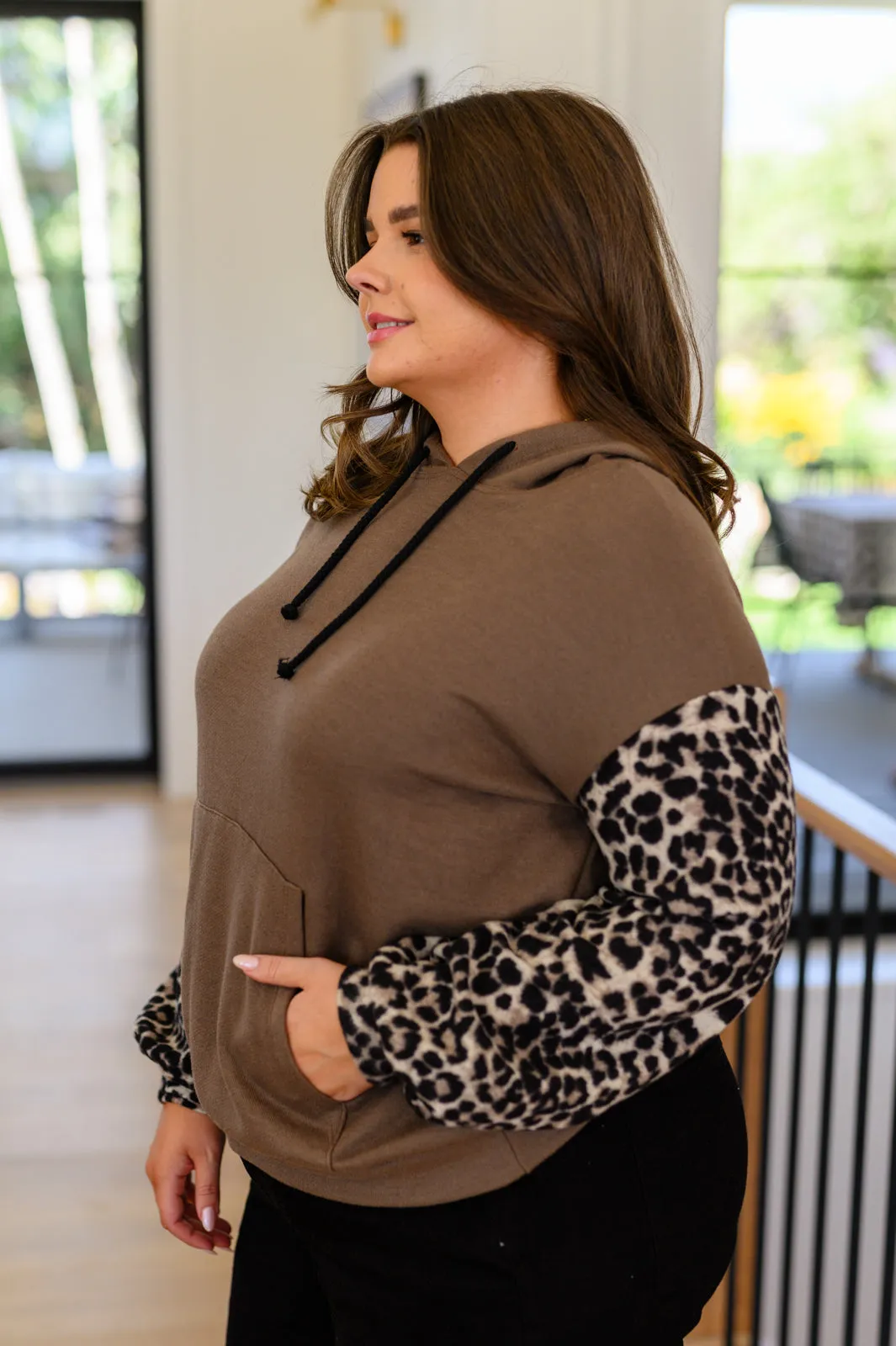 Here & There Leopard Print Hoodie