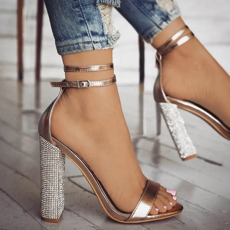 High-heeled Buckle Fashion Sandals Large Size Women's Shoes