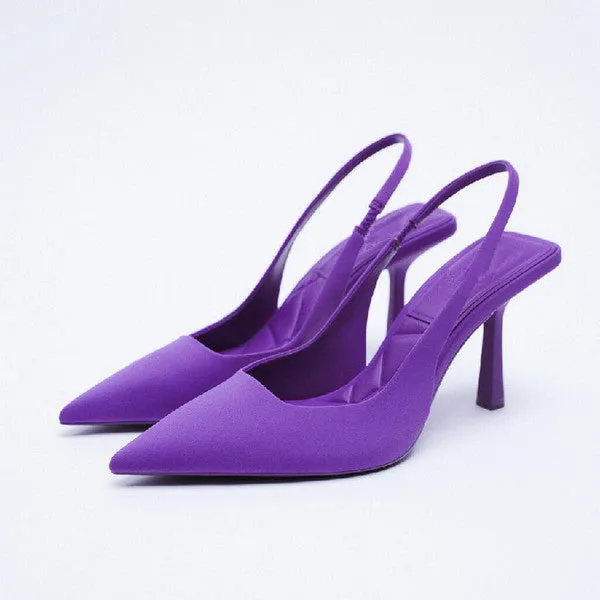 High Heels Stiletto Navy Blue Pumps Sandals Ladies