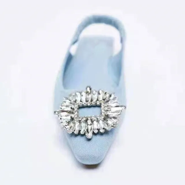 High Heels Stiletto Navy Blue Pumps Sandals Ladies