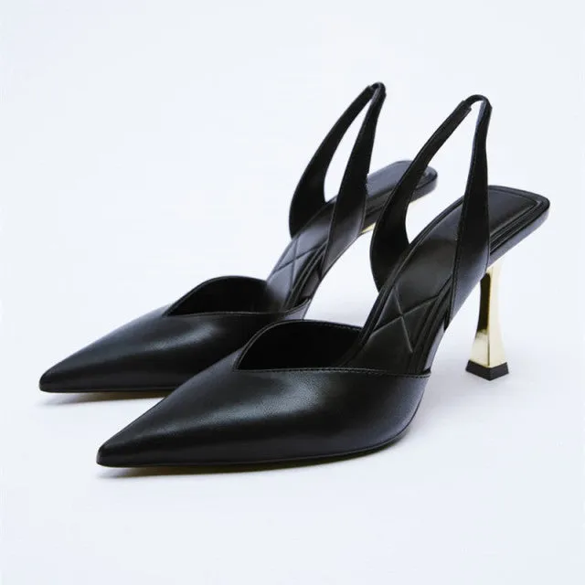 High Heels Stiletto Navy Blue Pumps Sandals Ladies