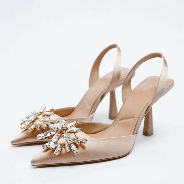 High Heels Stiletto Navy Blue Pumps Sandals Ladies