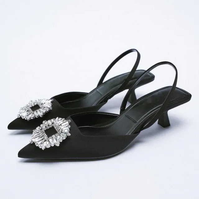 High Heels Stiletto Navy Blue Pumps Sandals Ladies