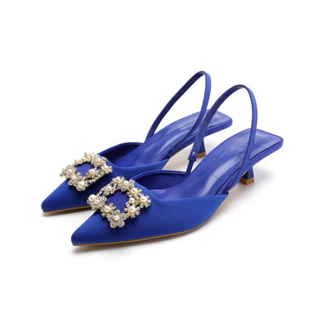 High Heels Stiletto Navy Blue Pumps Sandals Ladies
