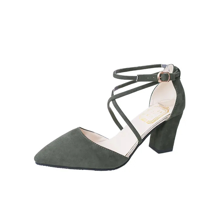 High Heels Thick Heel Pumps Comfortable Shoes