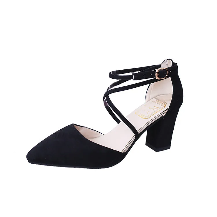 High Heels Thick Heel Pumps Comfortable Shoes