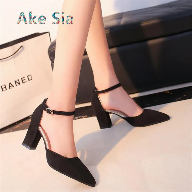 High Heels Thick Heel Pumps Comfortable Shoes