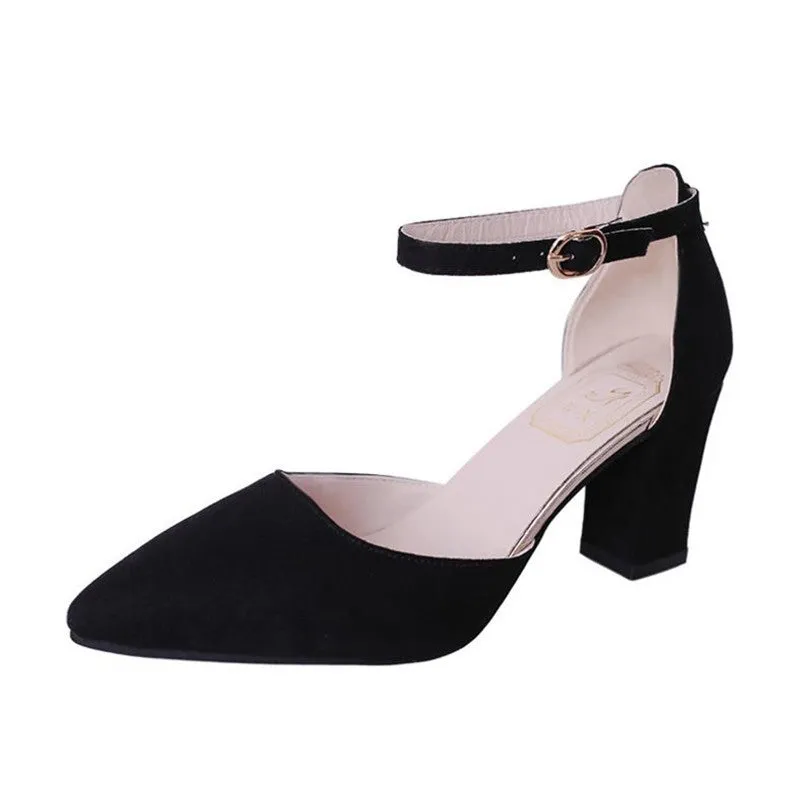High Heels Thick Heel Pumps Comfortable Shoes