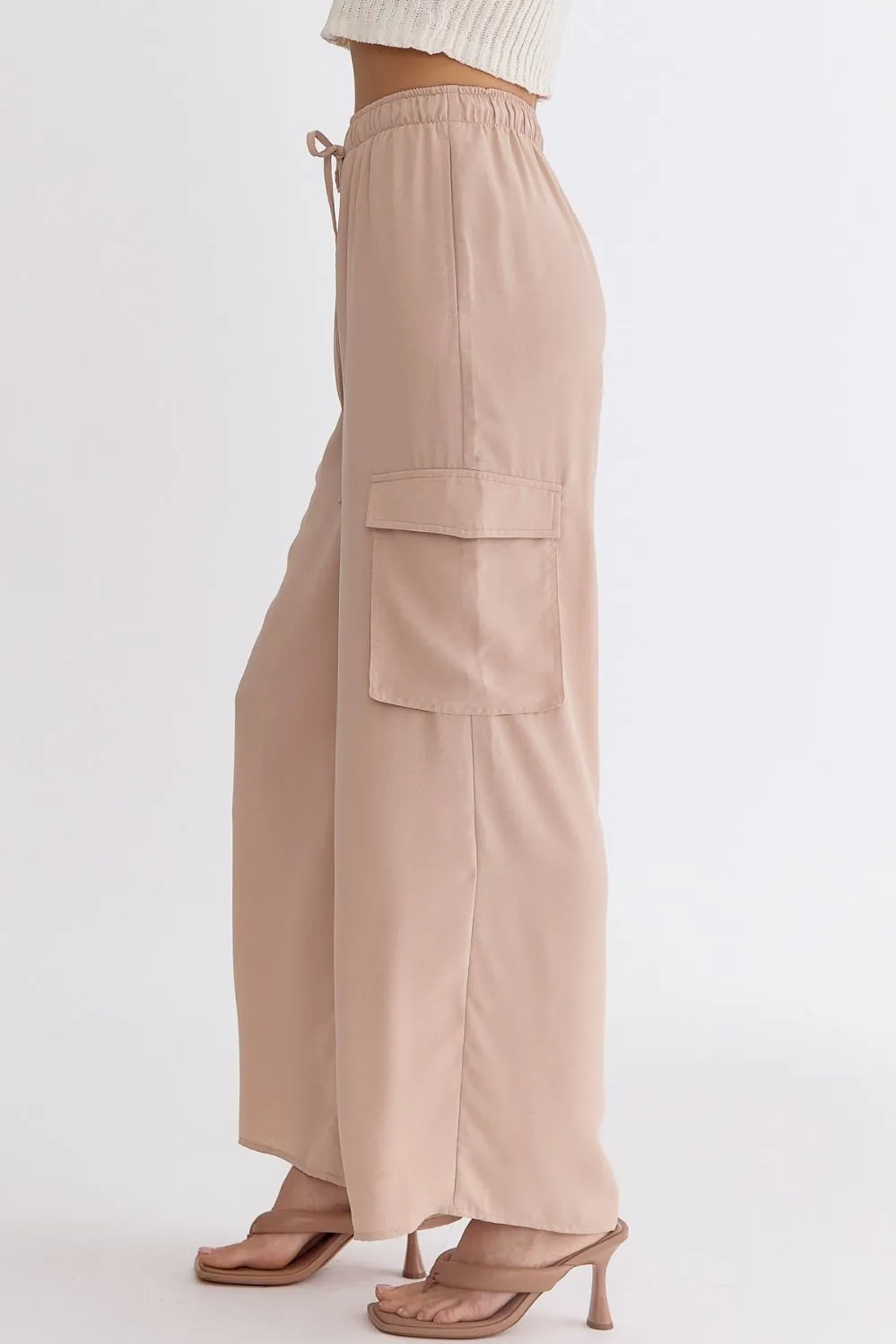 High Waisted Utility Wide Leg Pants