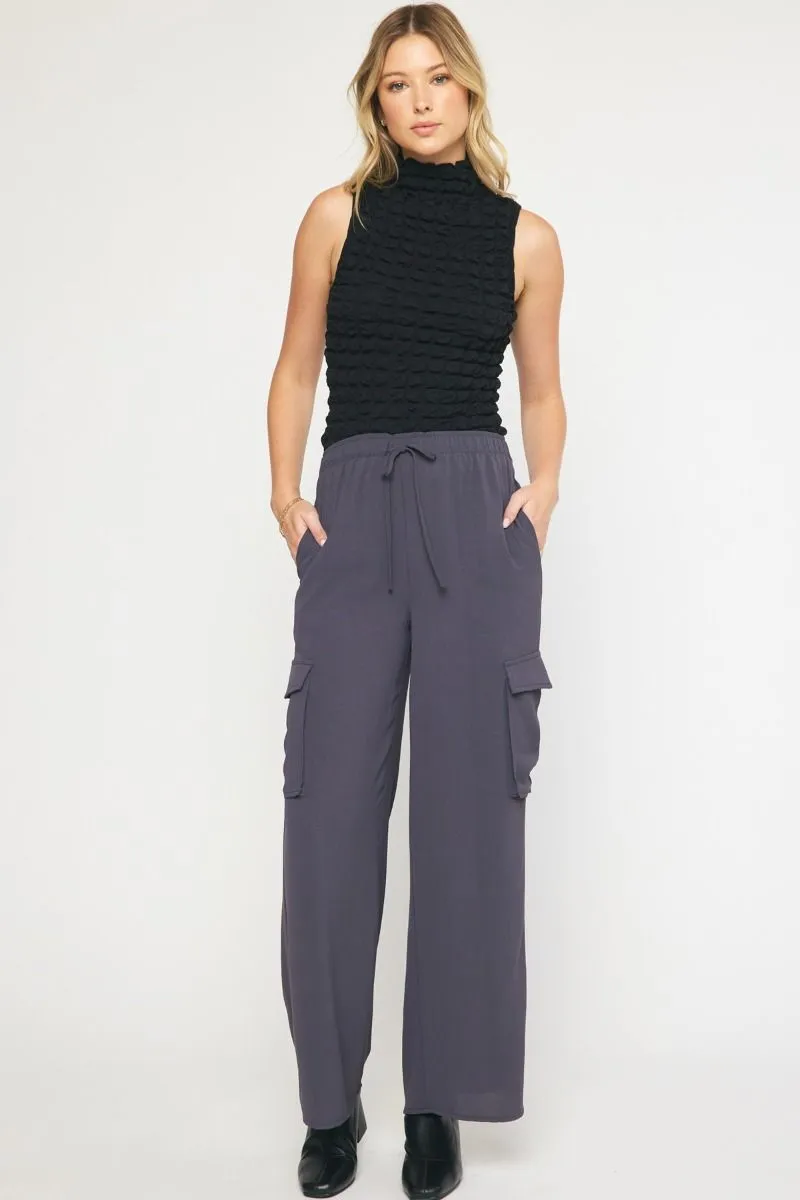 High Waisted Utility Wide Leg Pants