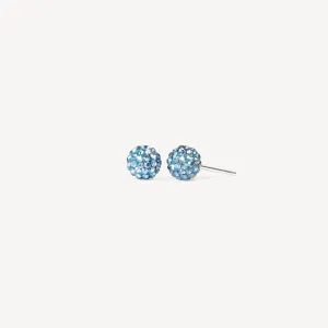 Hillberg & Berk Limited Edition Sterling Silver (6mm) Pirouette Sparkle Ball Stud Earrings