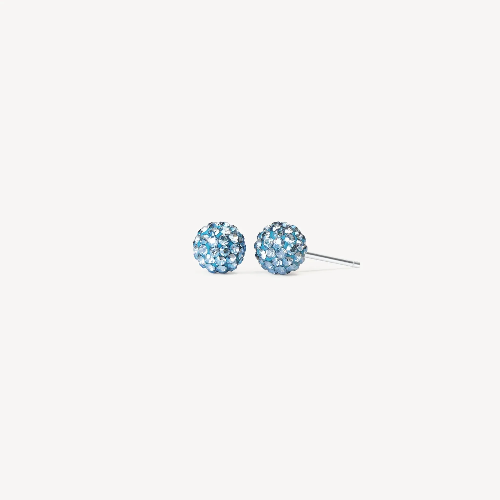 Hillberg & Berk Limited Edition Sterling Silver (6mm) Pirouette Sparkle Ball Stud Earrings