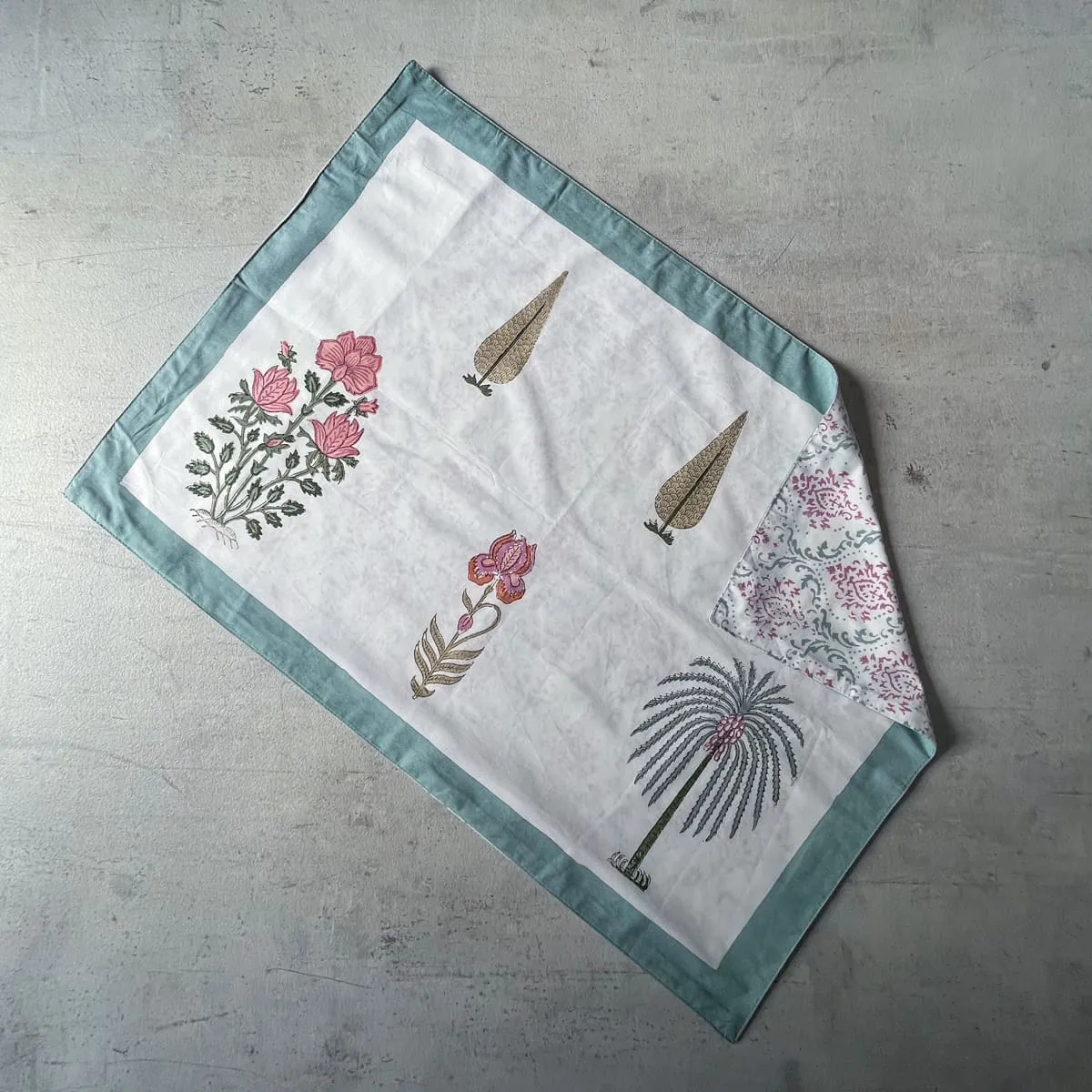 Home Artisan Ahida Floral Pattern Hand Block Print Bed Sheet