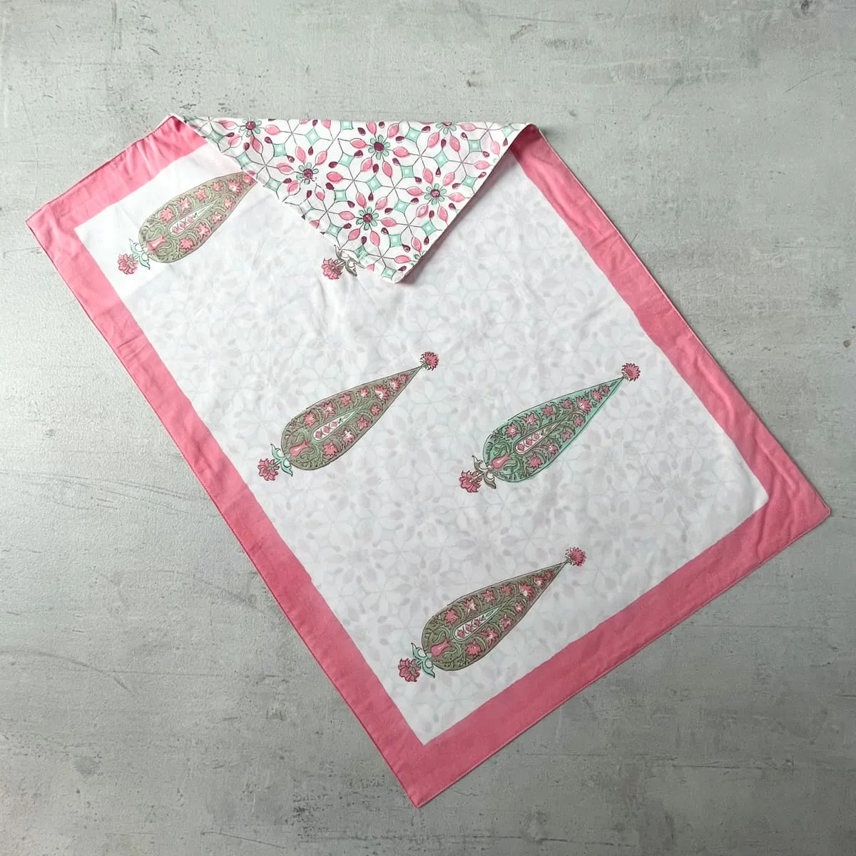Home Artisan Aiza Floral Pattern Hand Block Print Bed Sheet