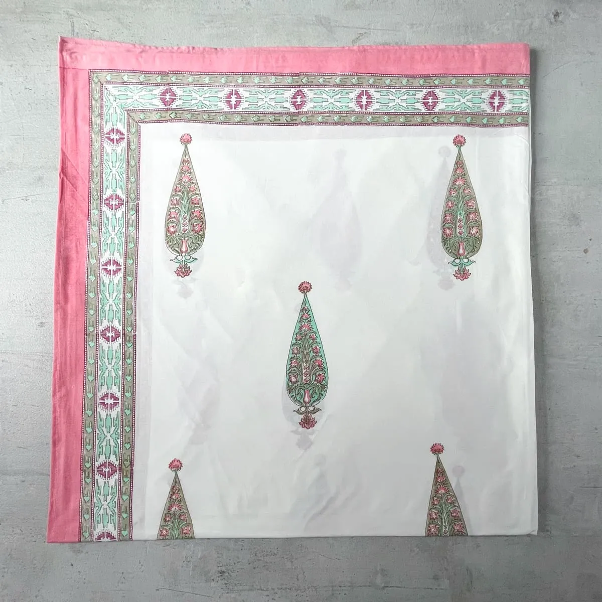 Home Artisan Aiza Floral Pattern Hand Block Print Bed Sheet